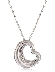 Kobelli 0.02 Cttw Diamond Heart Shaped Pendant Necklace