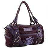 Ed Hardy Scarlet Love Kills Duffel Satchel Bag - Purple
