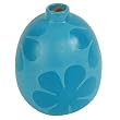 Handmade Blue Terracotta Retro Floral Vase