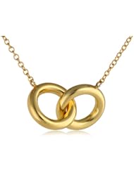 Sterling Silver Gold-Plated Interlocking Rings Pendant Necklace, 18"