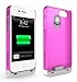 Boostcase Hybrid Battery Case for iPhone 4/4S - White/Pink