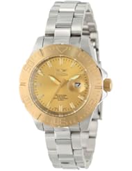 Invicta Womens 15331 "Pro-Diver" 18k Gold Ion Plating and Stainless Steel Gold-Tone Dial Watch