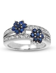 1.10ct tw Diamond and Sapphire Fashion Ring set in 14k Gold