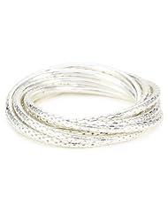 Jules Smith "Perforated" Silver Bangle Bracelets, Set of 8
