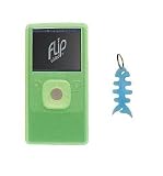 Flip Ultra HD Video Camcorder Silicone Skin Case (Green) + Fishbone Style Keychain