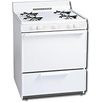 Premier : GFK100O 30 Freestanding Gas Range with Four Open 9,100 BTU Burners - White