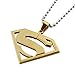 Moluss@ Kids Boys Mens Superman Pendant Necklace Chain Solid Stainless Steel Gold
