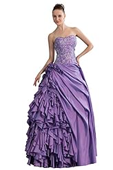 Beaded Lace-Up Gathered Taffeta Sleeveless Sweetheart Evening Dress 