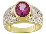 10KT 2.95CT TREATED PURE PINK(TM) TOPAZ .55CTW PINK MOTHER OF PEARL AND .10CTW DIAMOND RING