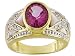 10KT 2.95CT TREATED PURE PINK(TM) TOPAZ .55CTW PINK MOTHER OF PEARL AND .10CTW DIAMOND RING