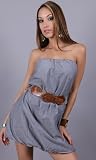 TREENA Strapless Belted Cotton Bubble Dress