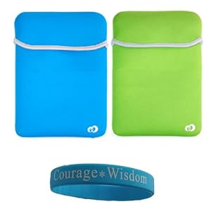 Green/Blue 2 Side Soft Sleeve for Samsung GO N310 13GB 10.1 Inch Midnight Blue, Mint Blue, Sunset Orange, Jet Black Samsung GO N310-13GB 10.1-Inch
