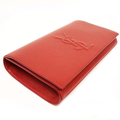 Yves Saint Laurent YSL Belle De Jour Large Red Leather Clutch Bag ...  