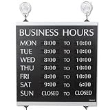 Headline Sign 4247 - Century Series Business Hours Sign, Heavy-Duty Plastic, 13 x 14, Black