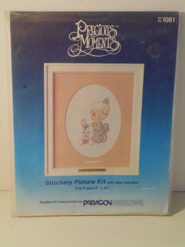 Precious Moments Crewel Embroidery Stitchery Picture Kit with Mat 1081 God Loves Me (Girl)