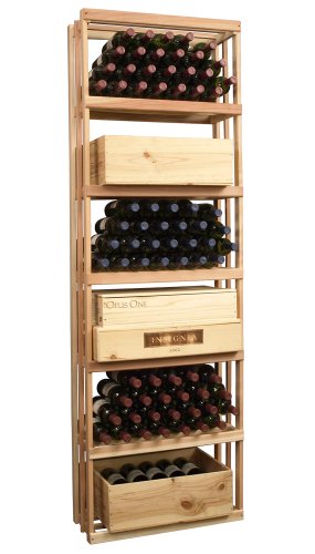 Wooden 144 Bottle Rectangular Storage Bin Wine Cellar Rack Kit (Premium Redwood)