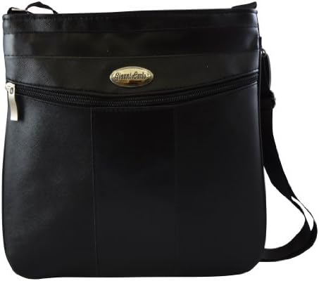 GC-GianniCarlo Fashion Collection, Faux Leather Women's / Girls Cross Body Bag (Black)