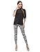 Bentibo Women's Fashion Floral Printed Spandex Leggings Skinny Pants White Black L