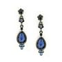 Floral Drop Hematite and Blue Hues Earrings