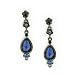 Floral Drop Hematite and Blue Hues Earrings