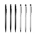 3 pcs Black + 3 pcs Silver Universal 2-in-1 Touch Screen Stylus Ballpoint Pen for iphone ipad Samsung Kindle HTC Tablet smartphone + 6 pcs extra Black Refill ink