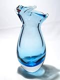 100% Handcraft Murano Glass Art Blue Sommerso