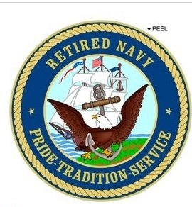 Retired Navy - Pride Tradition Service - United States US Department of The Navy - Window Bumper Locker Sticker