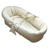 Waffle Pique Baby Moses Basket - Color Ecru
