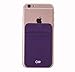Case Art Plus Credit Card Secure Holder Stick on Wallet [ Lid ] Discreet ID Holder Lycra Spandex Card Sleeves for Smartphones, iPhone 6, Samsung Galaxy Cell Phone Wallet Case 3M Adhesive (Purple)