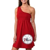 NCAA Philadelphia 76ers Ladies One Shoulder Fashion Dress - Red (Small)