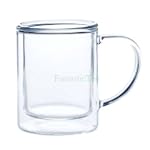 FantasticTea Borosilicate Crystal Clear Double Wall Glass Tea Coffee Mug (200 ml, 1 cup, 7 Fl-Oz)