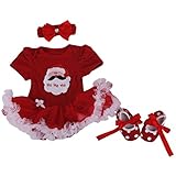 Goodparty クリスマス サンタ コスチューム 赤ちゃん チュチュロンパース 半袖 ベビー ロンパース 女の子 L 6-12ヶ月, デザイン9