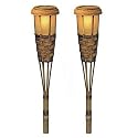 4pk Malibu Tiki Torch Outdoor Lighting Solar Suncatcher Accent Lighting