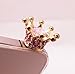 Diamond Crown Bling Ear phone Jack Dock Plug Ear Cap Antidust Plug Stopper for iphone 4 4S