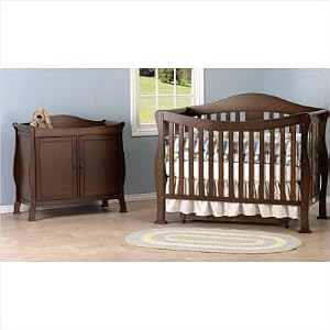 Parker 3-Piece Convertible Crib Nursery Set in Coffee