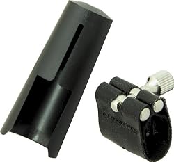 Rovner Dark Soprano Saxophone Ligature and Cap 1MS Most Metal Soprano Sax Mouthpieces