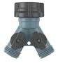 Gilmour 17 Twin Shut-Off Valves Hose Connector, Teal/Black