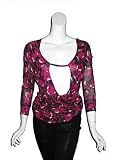 T-BAGS Criss Cross Keyhole Multi-pattern Tops in Purple
