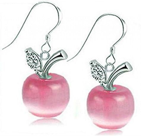 Sweet Virginia Hotjewelry 925 Sterling Silver Opal Apple Shape Hook Dangle Earrings Earring Ear Pendant Eg201