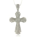 Sterling Silver Micro Pave Hip Hop Lavish CZ Cross Pendant