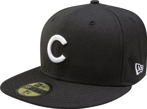 MLB Chicago Cubs Black with White 59FIFTY Fitted Cap