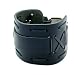 Nemesis Wide Black Leather Cuff Wrist Watch Band