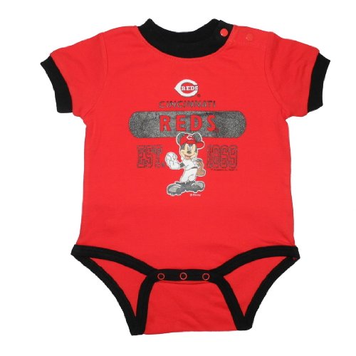 MLB Cincinnati Reds Baby / Infant One-Piece Bodysuit / Romper / Onesie - Red & Blue (Size: 3-6)