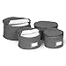 Richards Homewares Set of 4 Micro Fiber Quilted Deluxe Plate Case Dinnerware Storage Organizer for Saucers, Dinner Plates, Dessert Plates, and Salad Plates - Includes Content Label Inserts, Charcoal
