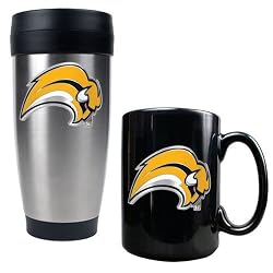 Buffalo Sabres NHL Stainless Steel Travel Tumbler & Black Ceramic Mug Set - Primary Logo by Great American Products
