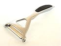 Silver and black potato peeler