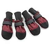 Muttluks Woof Walkers 2.75-Inch to 3.25-Inch Dog Boots, Small, Burgundy, Set of 4