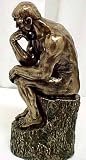 Rodin the Thinker Statue Fine Art Sculpture Male Nude Figure Real Bronze Powder Cast 9-3/4 Inch