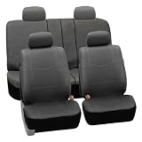 FH-PU005114 Exquisite Leatherette Seat Covers Front Airbag Compatible Rear Split Gray color