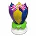 Mallofusa 4x Lotus Happy Birthday Music Spin Rainbow Candle with 14 Small Candles in Two Layer